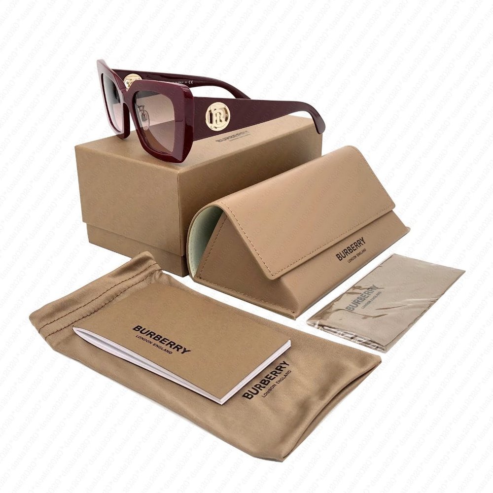 New Burberry Daisy BE4344F 340314 53mm Bordeaux Sunglasses